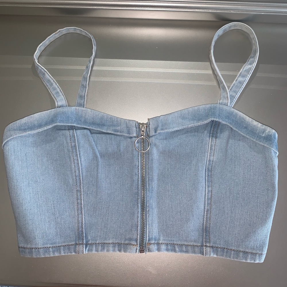 denim crop top